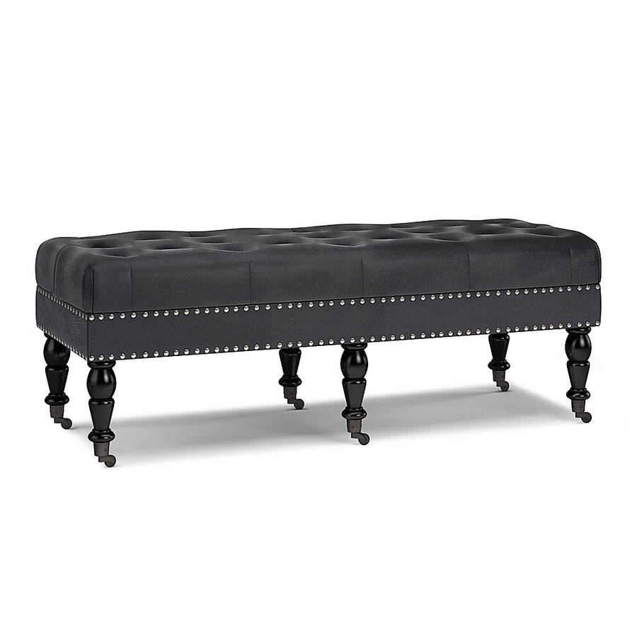 Simpli Home - Henley Tufted Ottoman Bench - Distressed Black_0
