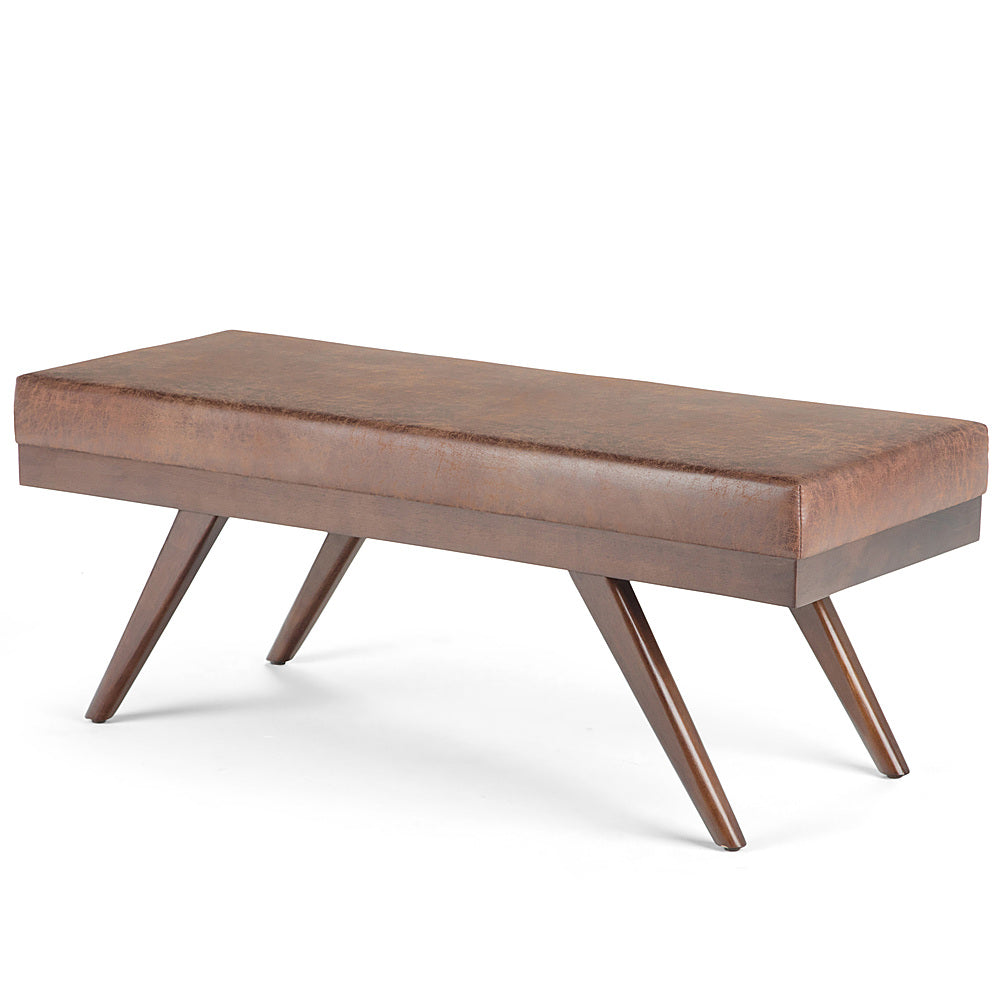 Simpli Home - Chanelle Mid Century Ottoman Bench - Distressed Umber Brown_1