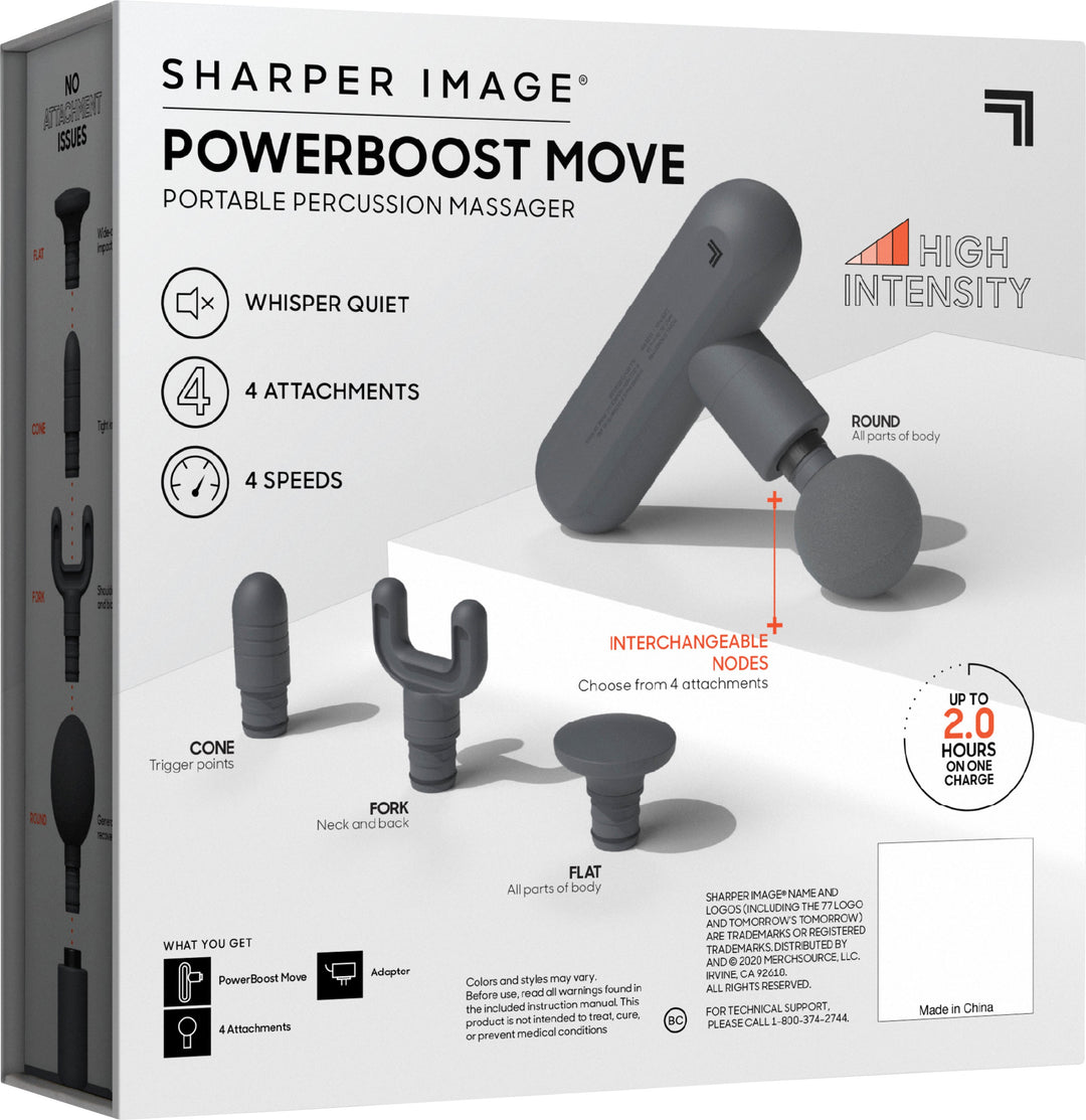 SHARPER IMAGE Powerboost Move Deep Tissue Travel Percussion Massager - Grey_2