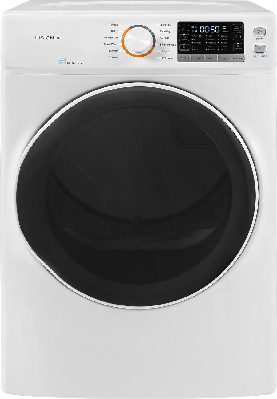 Insignia™ - 8.0 Cu. Ft. Gas Dryer with Steam and Sensor Dry - White_0