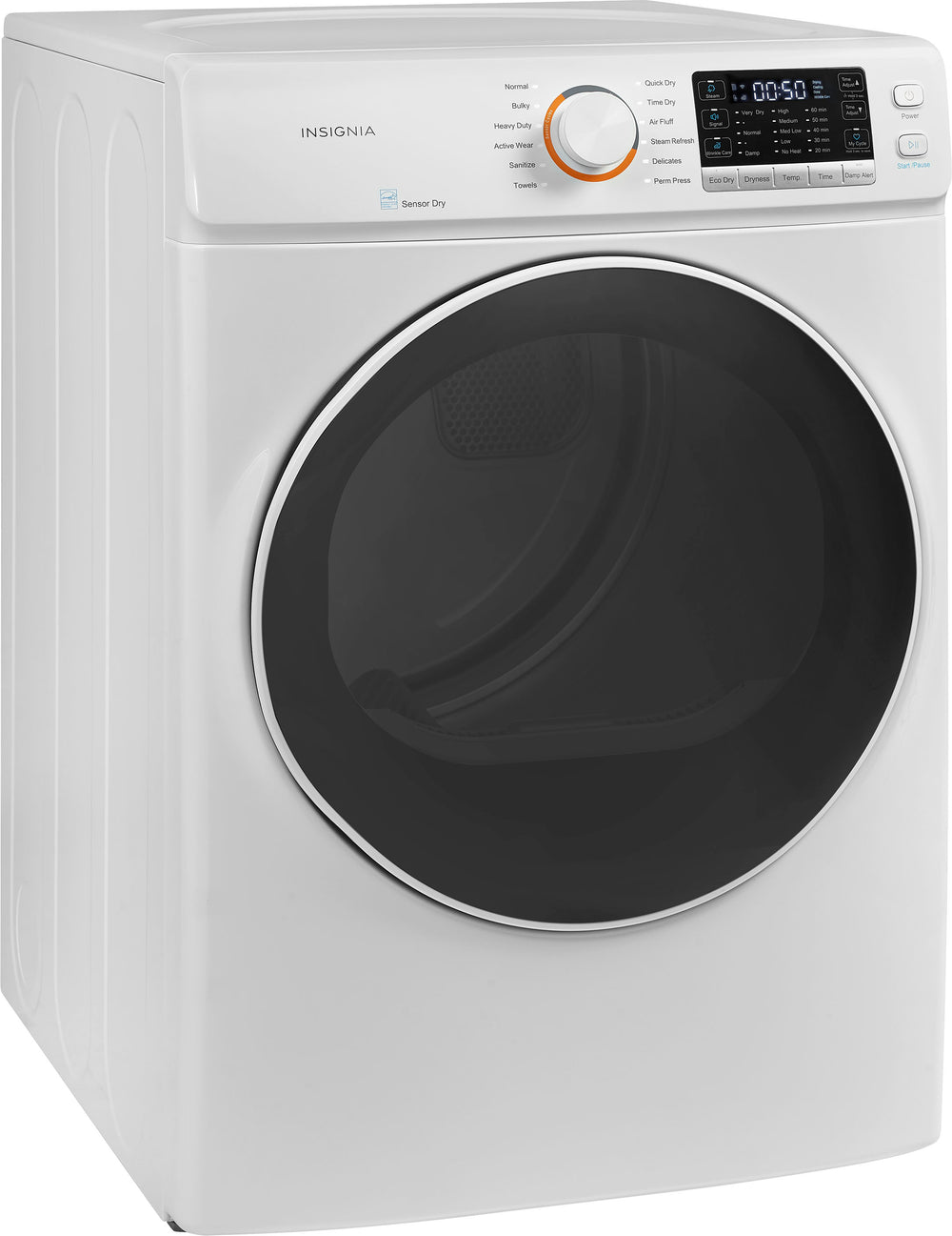 Insignia™ - 8.0 Cu. Ft. Electric Dryer with Steam and Sensor Dry - White_1