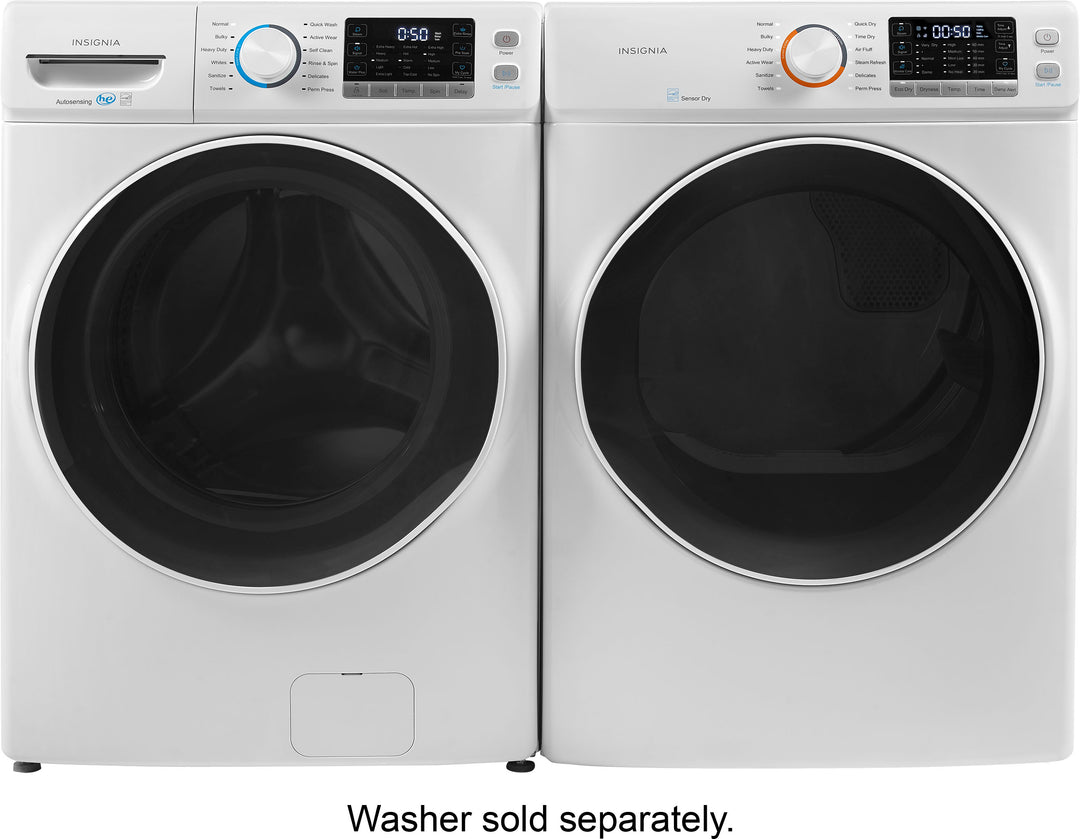 Insignia™ - 8.0 Cu. Ft. Electric Dryer with Steam and Sensor Dry - White_10
