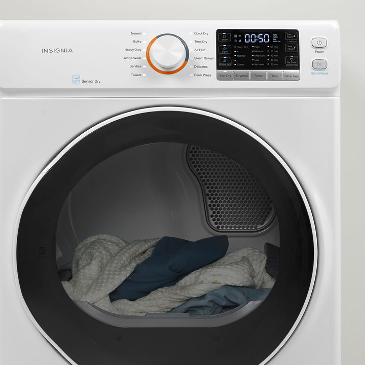 Insignia™ - 8.0 Cu. Ft. Electric Dryer with Steam and Sensor Dry - White_7