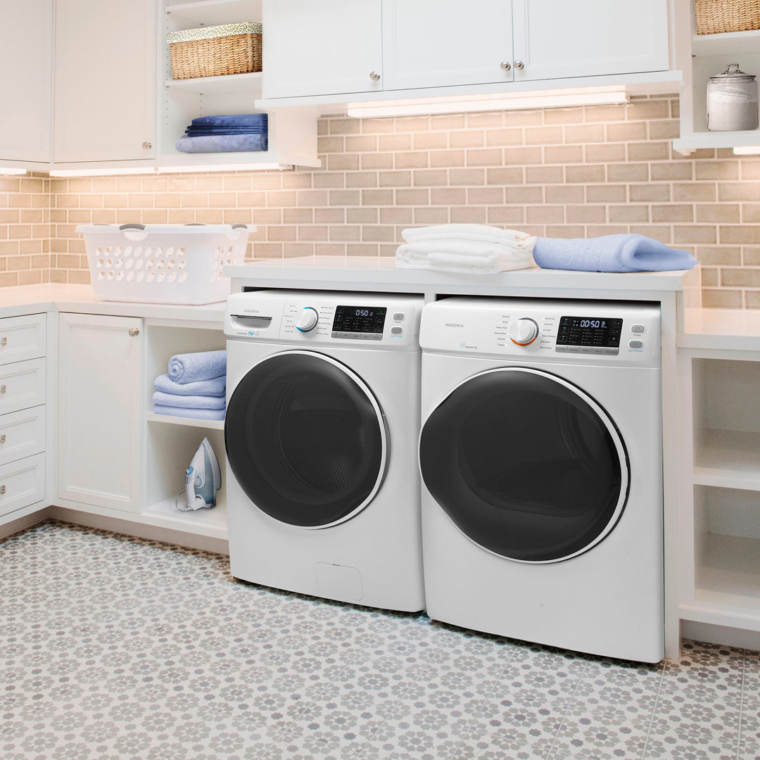 Insignia™ - 8.0 Cu. Ft. Electric Dryer with Steam and Sensor Dry - White_9