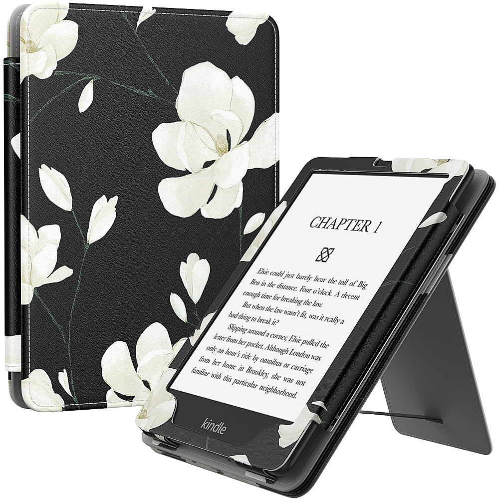 SaharaCase - Hand Strap Series Folio Case for Amazon Kindle Paperwhite (11th Generation - 2021 and 2022 release) - Black Floral_2