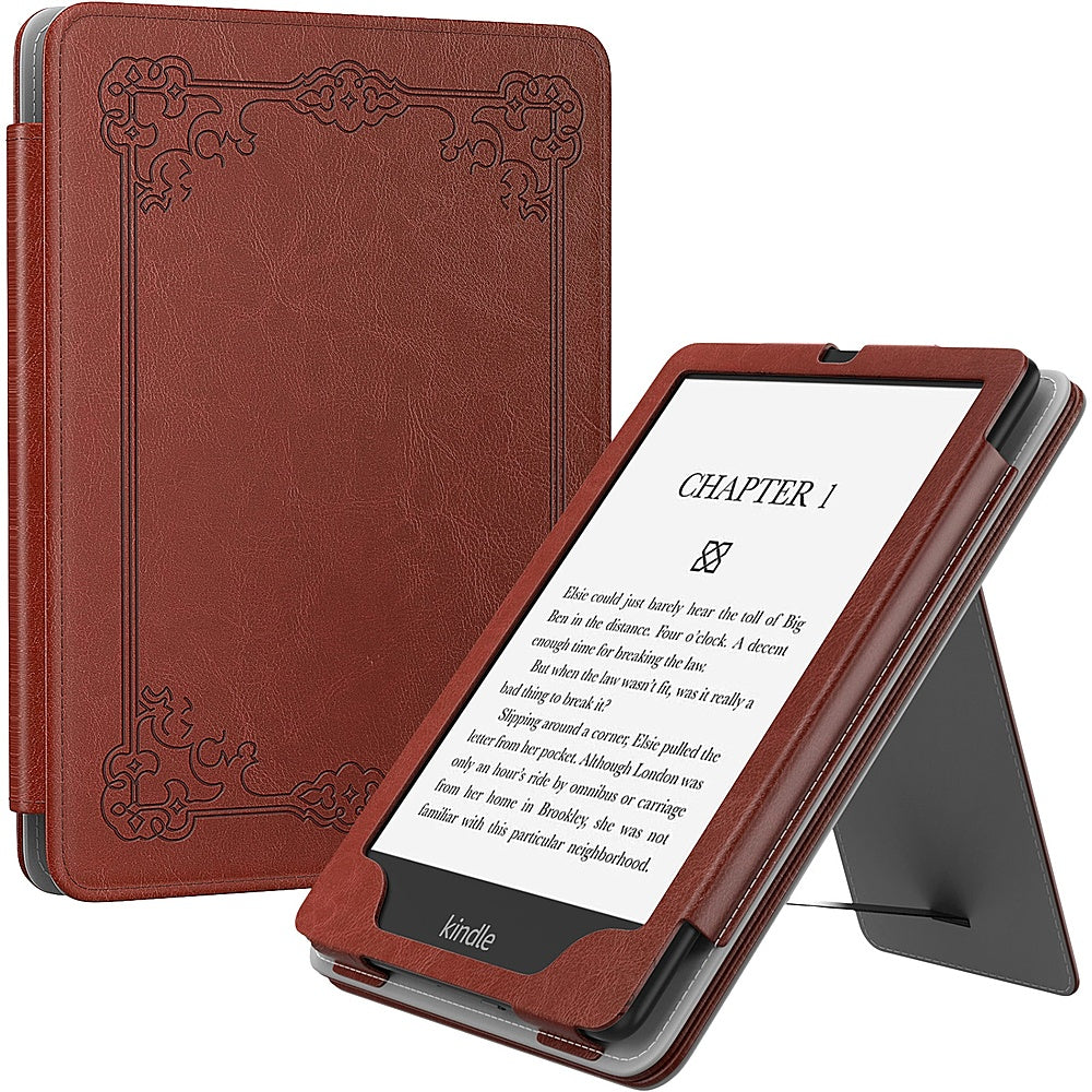 SaharaCase - Hand Strap Series Folio Case for Amazon Kindle Paperwhite (11th Generation - 2021 and 2022 release) - Brown_1