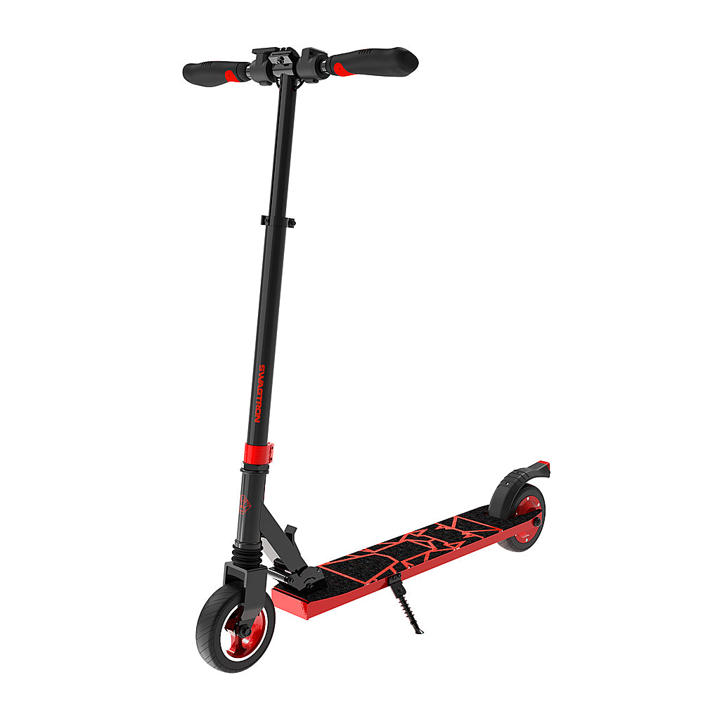 Swagtron - Swagger Foldable Electric Scooter w/7.9 Mi Max Operating Range & 15.5 mph Max Speed - Red_1