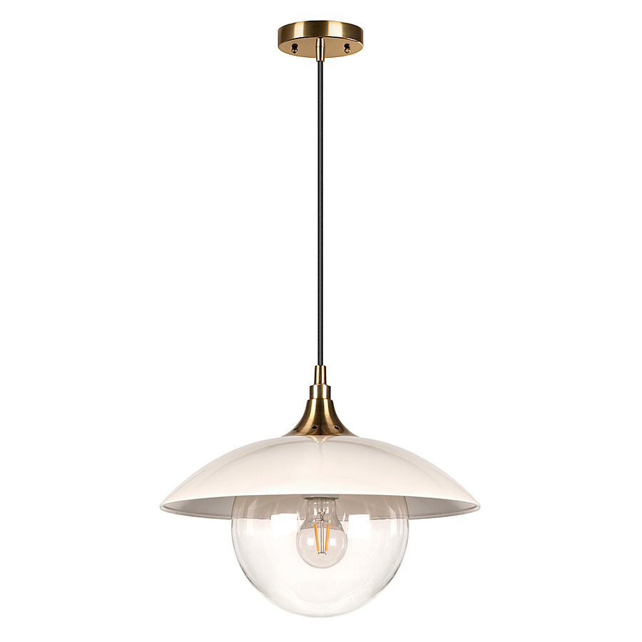 Camden&Wells - Alvia Clear Glass Pendant - Pearled White/Brass_0