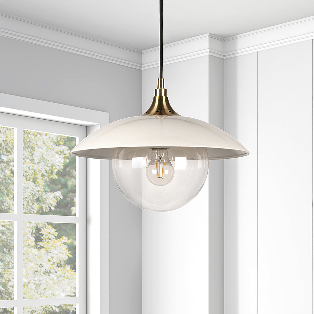 Camden&Wells - Alvia Clear Glass Pendant - Pearled White/Brass_8