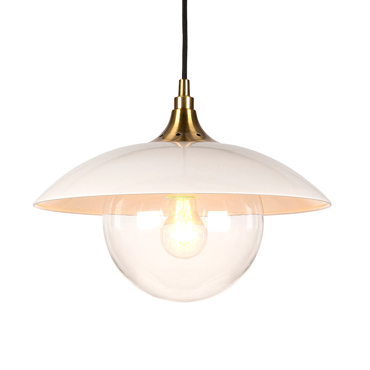 Camden&Wells - Alvia Clear Glass Pendant - Pearled White/Brass_9