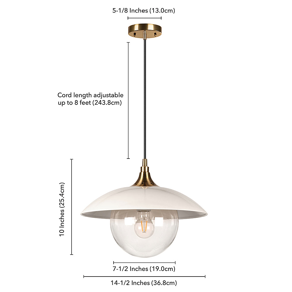 Camden&Wells - Alvia Clear Glass Pendant - Pearled White/Brass_6