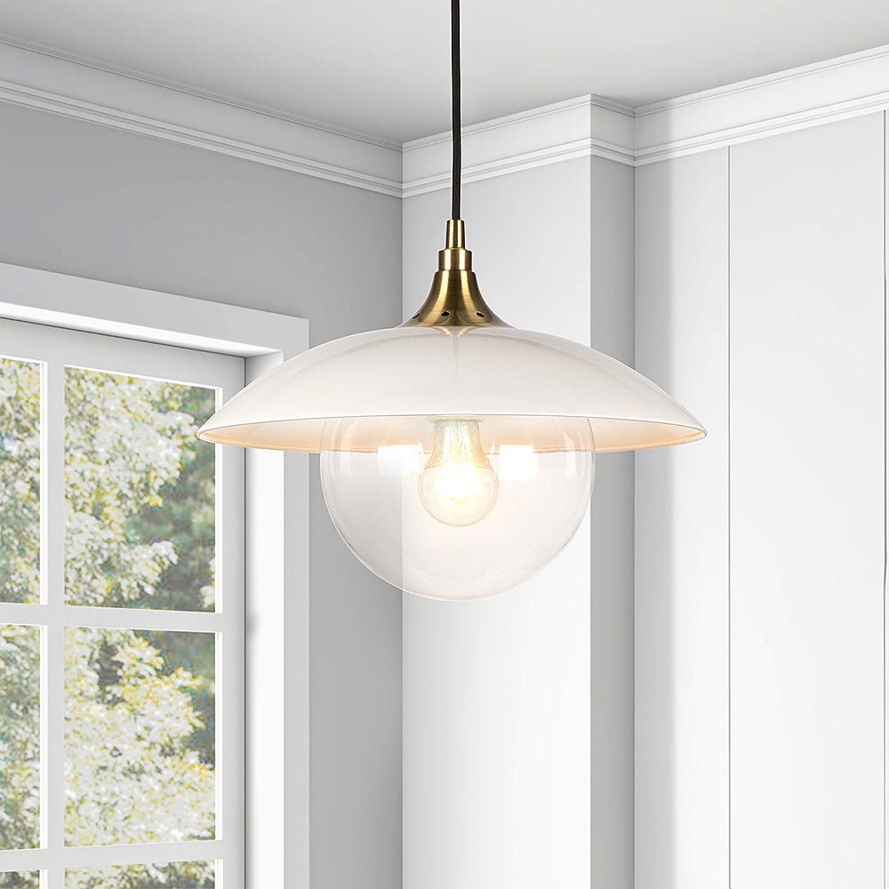 Camden&Wells - Alvia Clear Glass Pendant - Pearled White/Brass_3