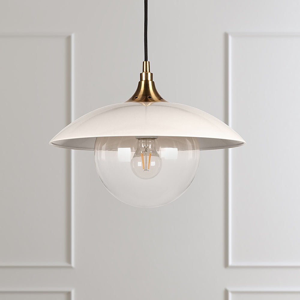 Camden&Wells - Alvia Clear Glass Pendant - Pearled White/Brass_2