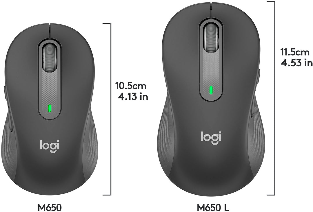 Logitech - Signature M650 L Full-size Wireless Scroll Mouse with Silent Clicks - Graphite_8