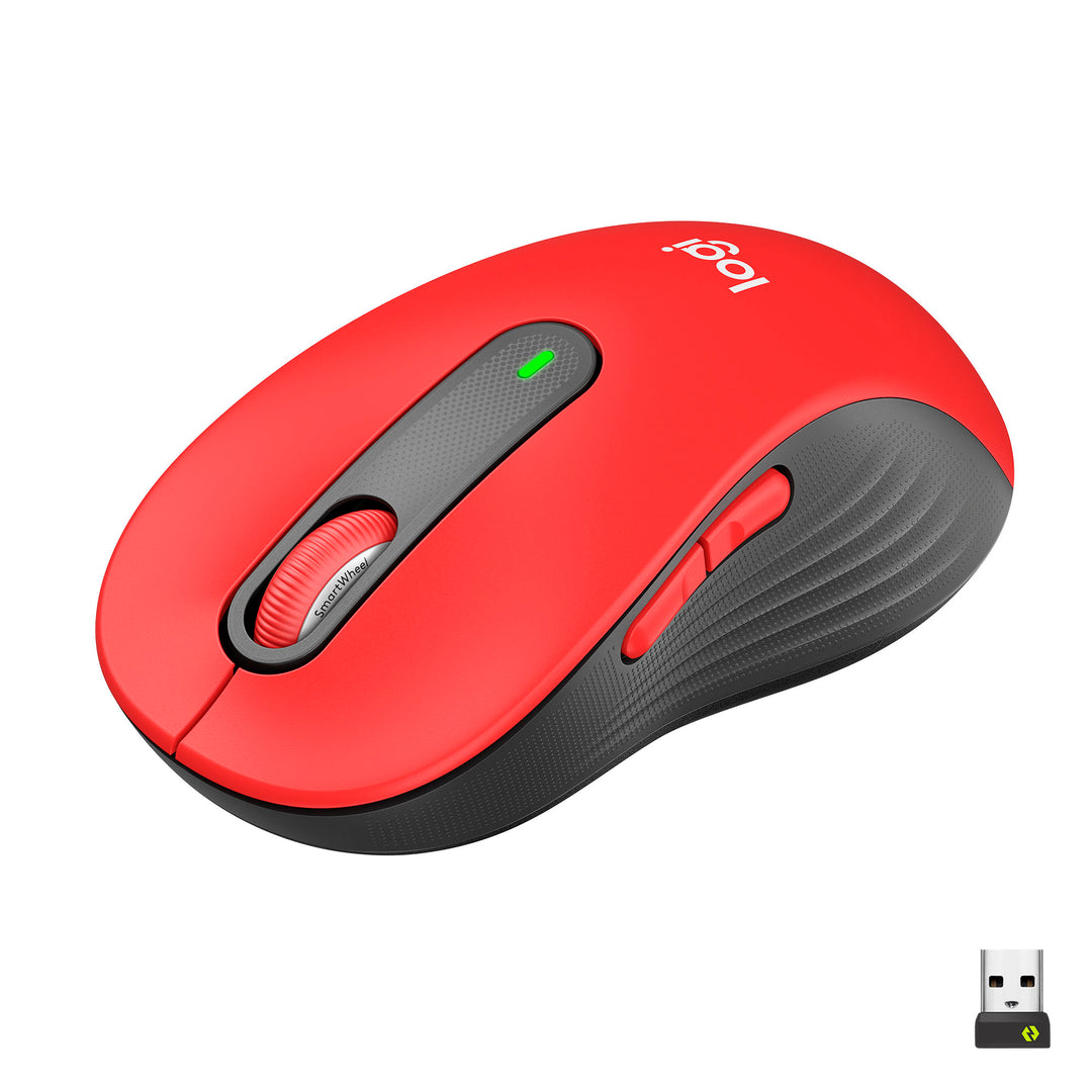Logitech - Signature M650 L Full-size Wireless Scroll Mouse with Silent Clicks - Red_0