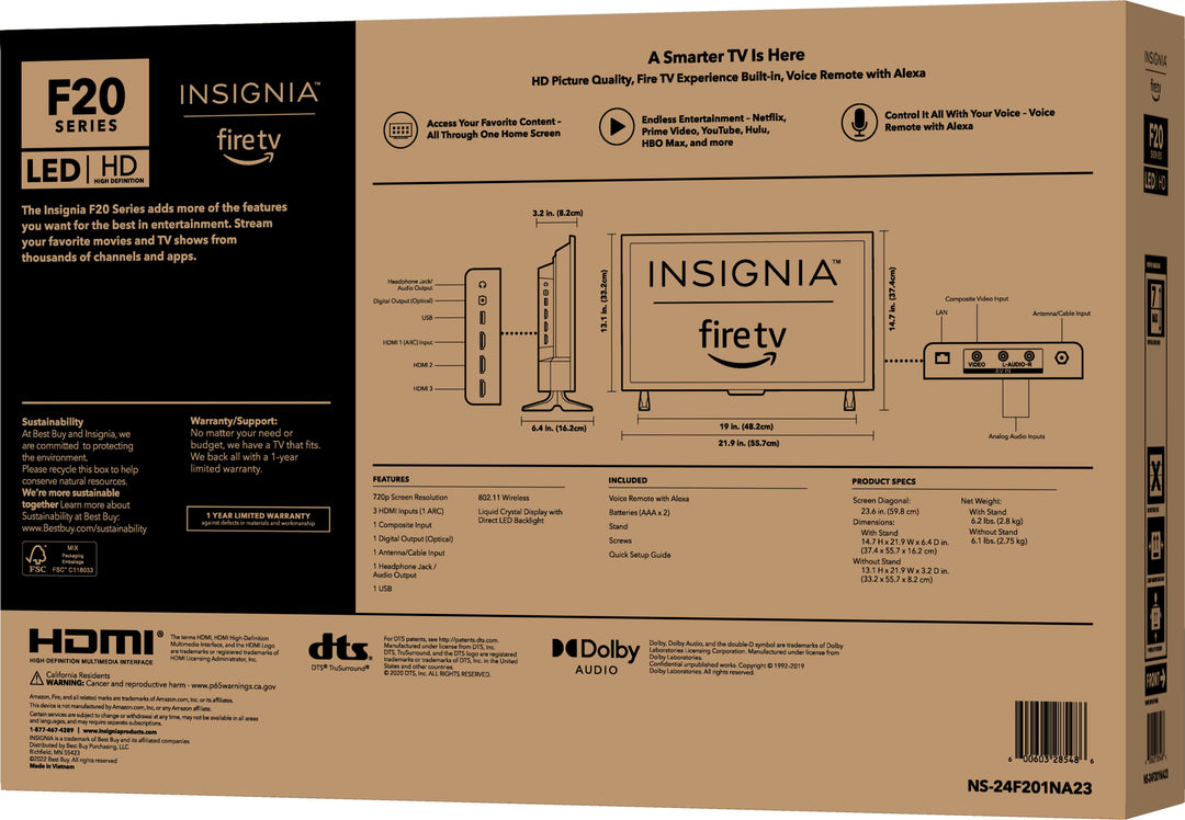 Insignia™ - 24" Class F20 Series LED HD Smart Fire TV_9