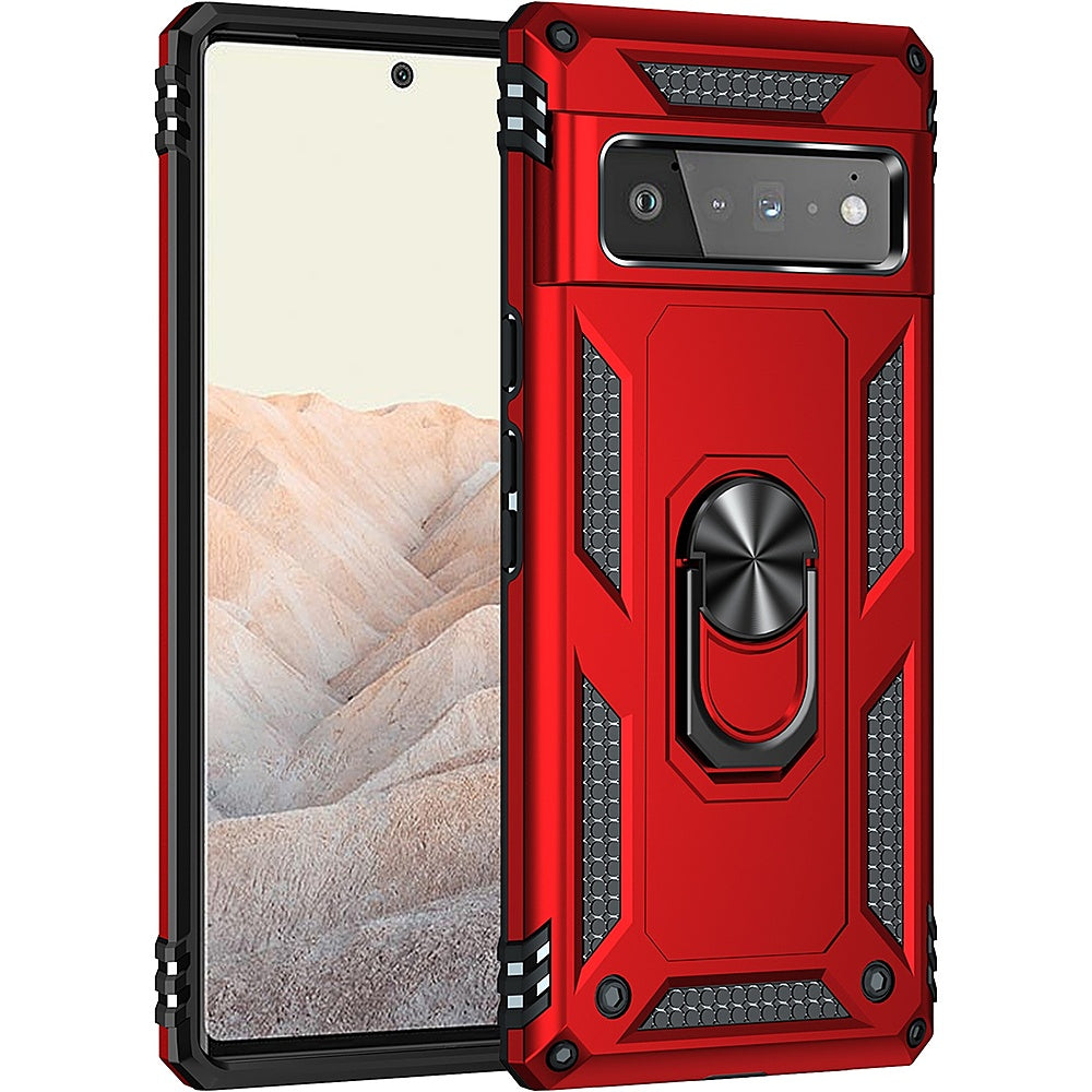 SaharaCase - Kickstand with Belt Clip Case for Google Pixel 6 Pro - Red_3