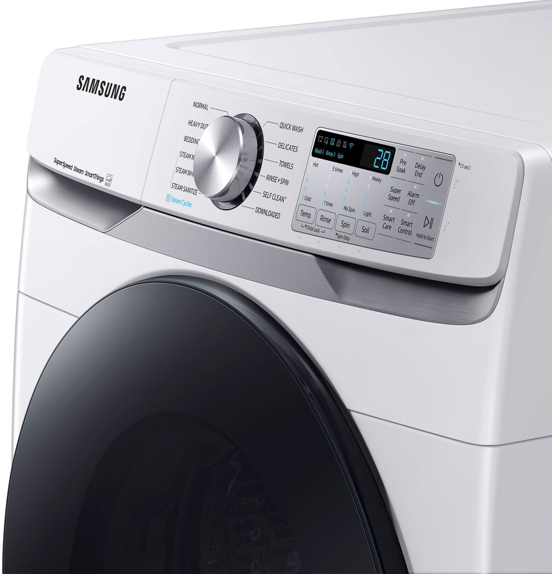 Samsung - 4.5 cu. ft. Large Capacity Smart Front Load Washer with Super Speed Wash - White_8