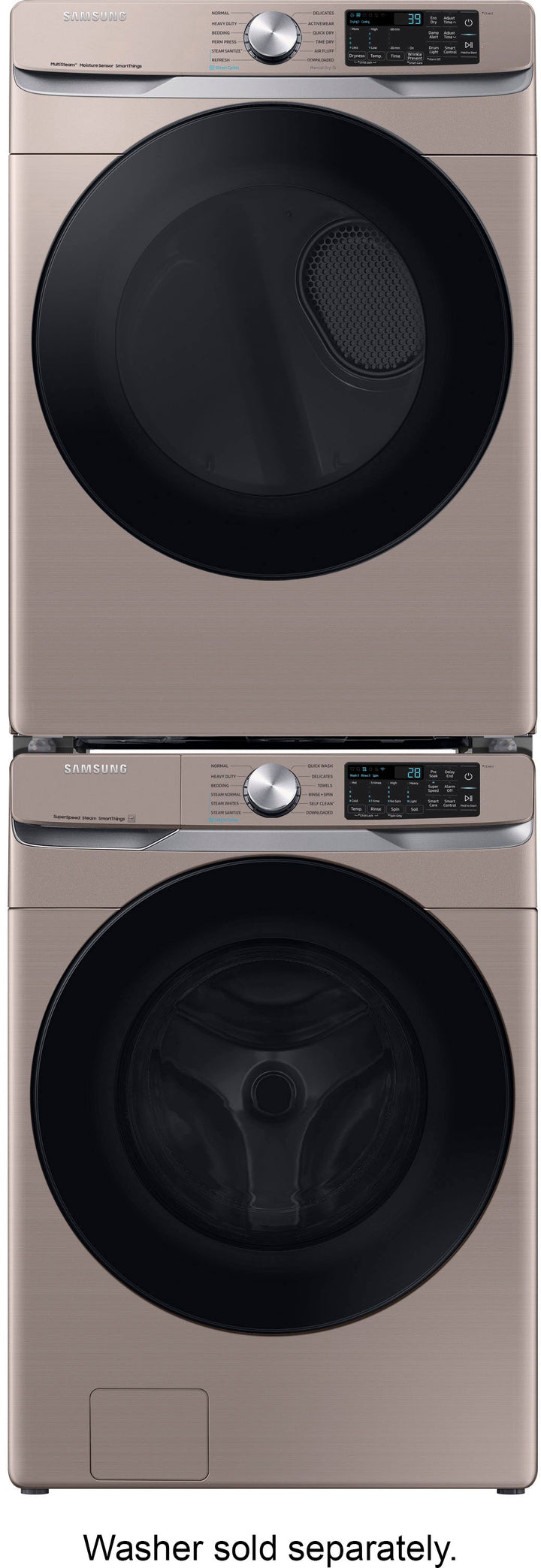 Samsung - 7.5 cu. ft. Smart Electric Dryer with Steam Sanitize+ - Champagne_2
