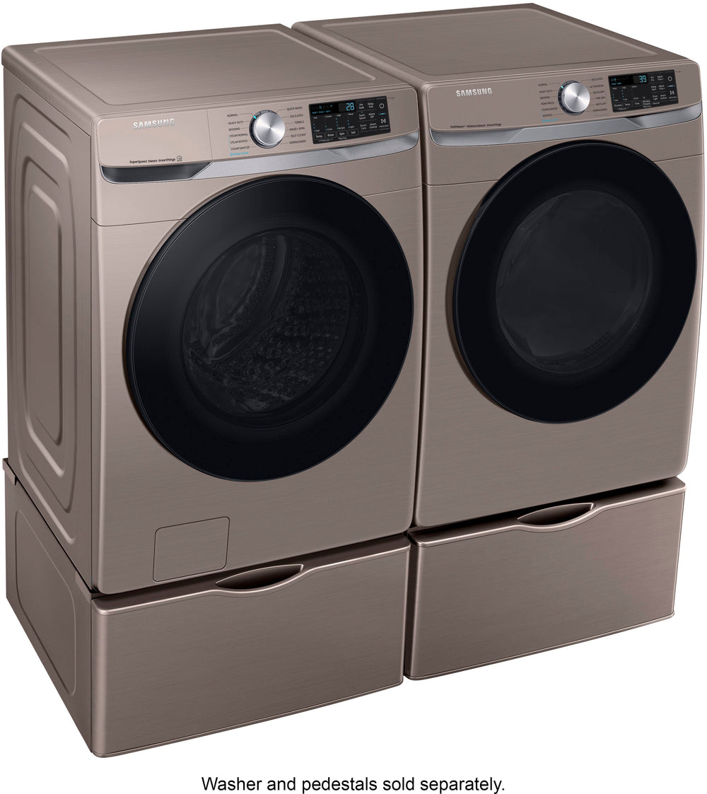 Samsung - 7.5 cu. ft. Smart Electric Dryer with Steam Sanitize+ - Champagne_1