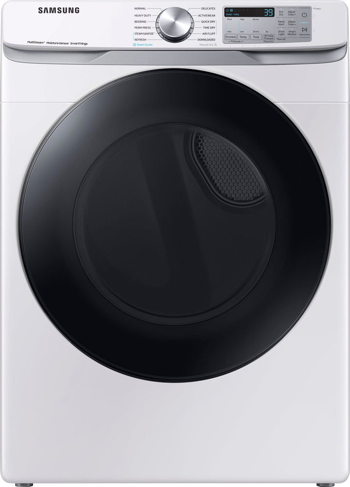 Samsung - 7.5 cu. ft. Smart Electric Dryer with Steam Sanitize+ - White_0