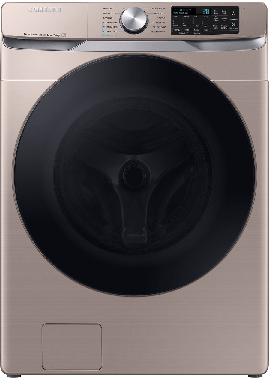 Samsung - 4.5 cu. ft. Large Capacity Smart Front Load Washer with Super Speed Wash - Champagne_0