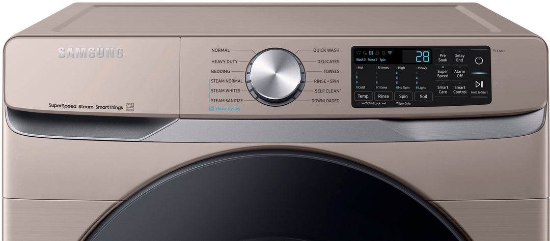 Samsung - 4.5 cu. ft. Large Capacity Smart Front Load Washer with Super Speed Wash - Champagne_3