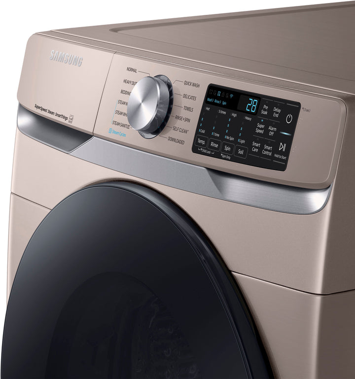 Samsung - 4.5 cu. ft. Large Capacity Smart Front Load Washer with Super Speed Wash - Champagne_9