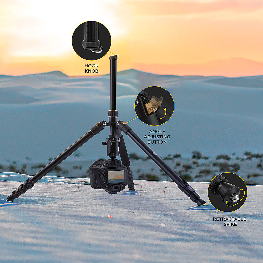 Kodak Photo Gear 63" Tripod and Monopod with 360° Ball Head - Premium Professional 2-in-1 Aluminum Camera Stand - Black_5