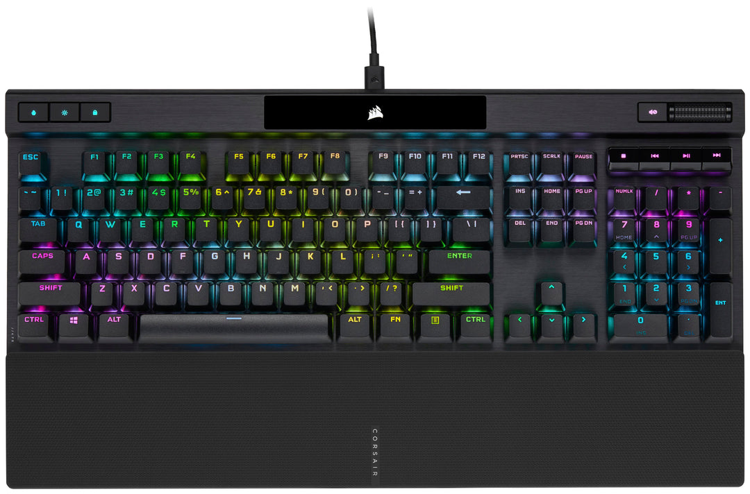 CORSAIR - K70 RGB PRO Full-size Wired Mechanical Cherry MX Speed Linear Switch Gaming Keyboard with PBT Double-Shot Keycaps - Black_0