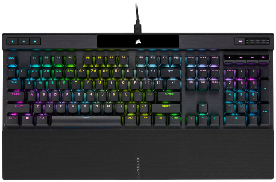 CORSAIR - K70 RGB PRO Full-size Wired Mechanical Cherry MX Speed Linear Switch Gaming Keyboard with PBT Double-Shot Keycaps - Black_0