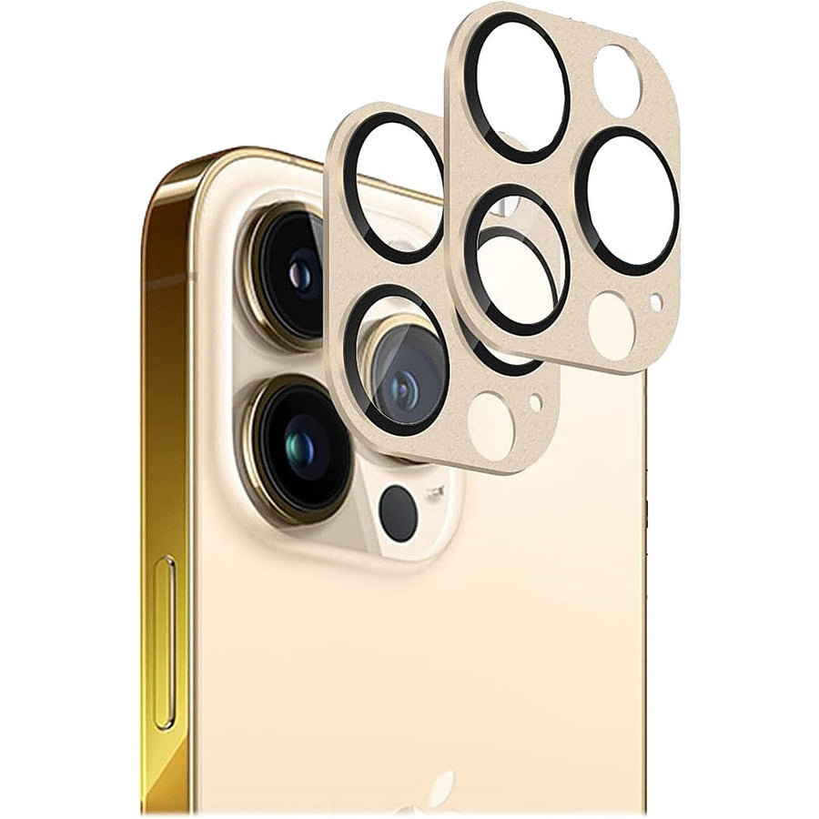 SaharaCase - ZeroDamage Camera Lens Protector for Apple iPhone 13 Pro and iPhone 13 Pro Max (2-Pack) - Gold_0