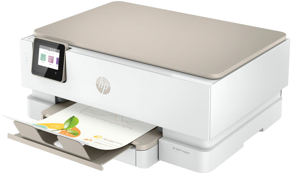 HP - ENVY Inspire 7255e Wireless All-In-One Inkjet Photo Printer with 6 months of Instant Ink included with HP+ - White & Sandstone_1