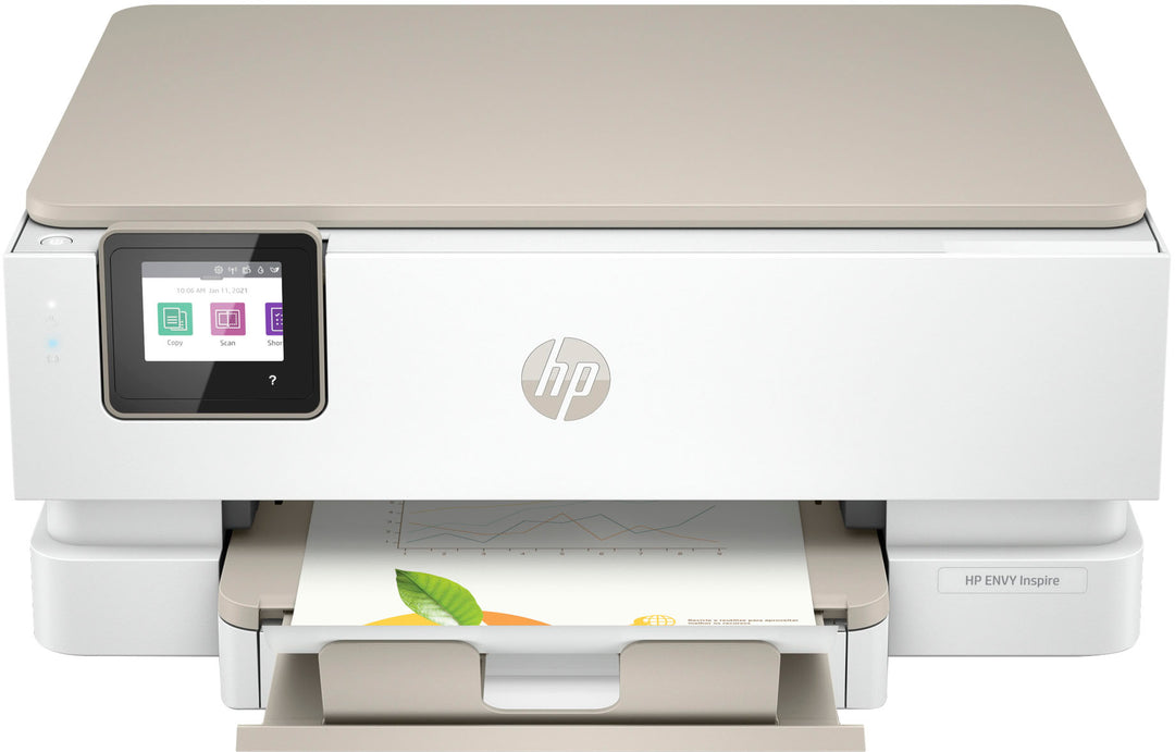 HP - ENVY Inspire 7255e Wireless All-In-One Inkjet Photo Printer with 6 months of Instant Ink included with HP+ - White & Sandstone_7