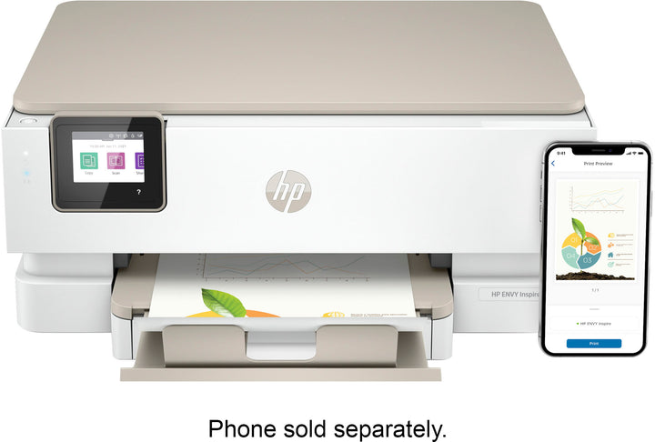 HP - ENVY Inspire 7255e Wireless All-In-One Inkjet Photo Printer with 6 months of Instant Ink included with HP+ - White & Sandstone_6