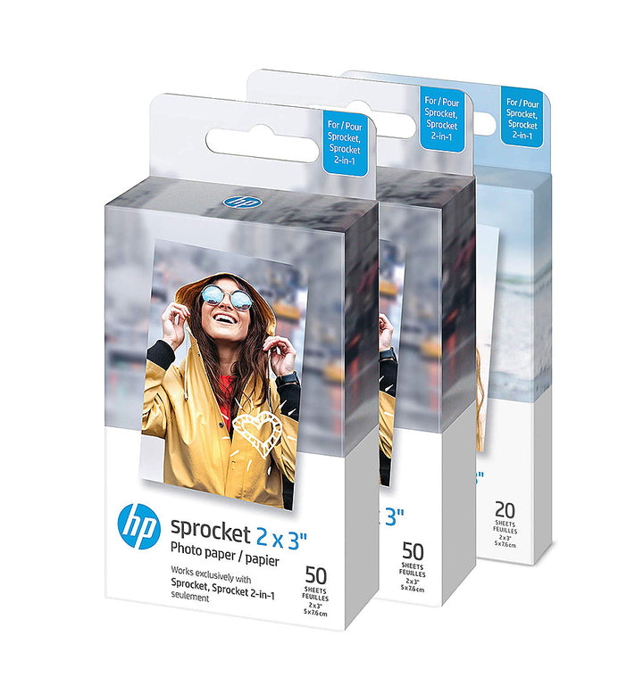 HP - Glossy Zink Photo 2" x 3" 120-Count Paper - white_0