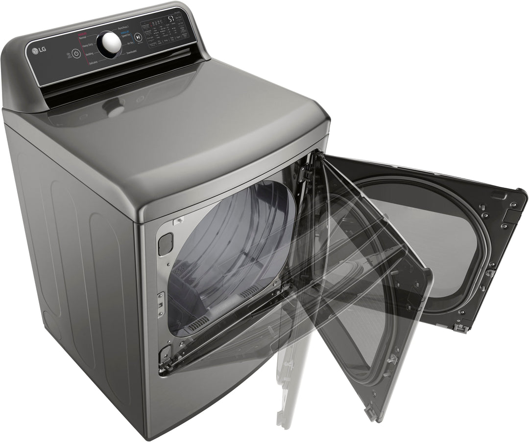 LG - 7.3 Cu. Ft. Smart Gas Dryer with EasyLoad Door - Graphite steel_4