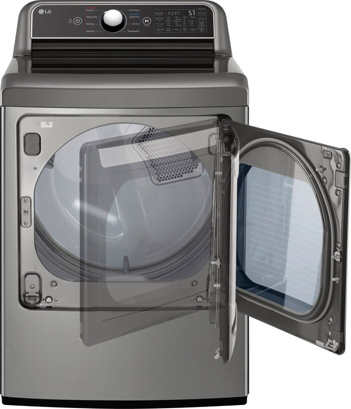 LG - 7.3 Cu. Ft. Smart Gas Dryer with EasyLoad Door - Graphite steel_9