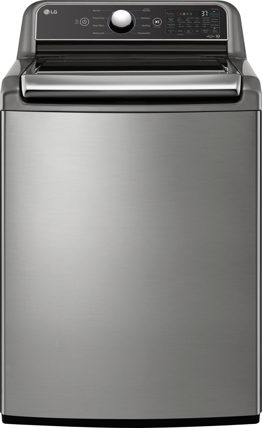 LG - 5.3 Cu. Ft. High-Efficiency Smart Top Load Washer with 4-Way Agitator and TurboWash3D - Graphite steel_0