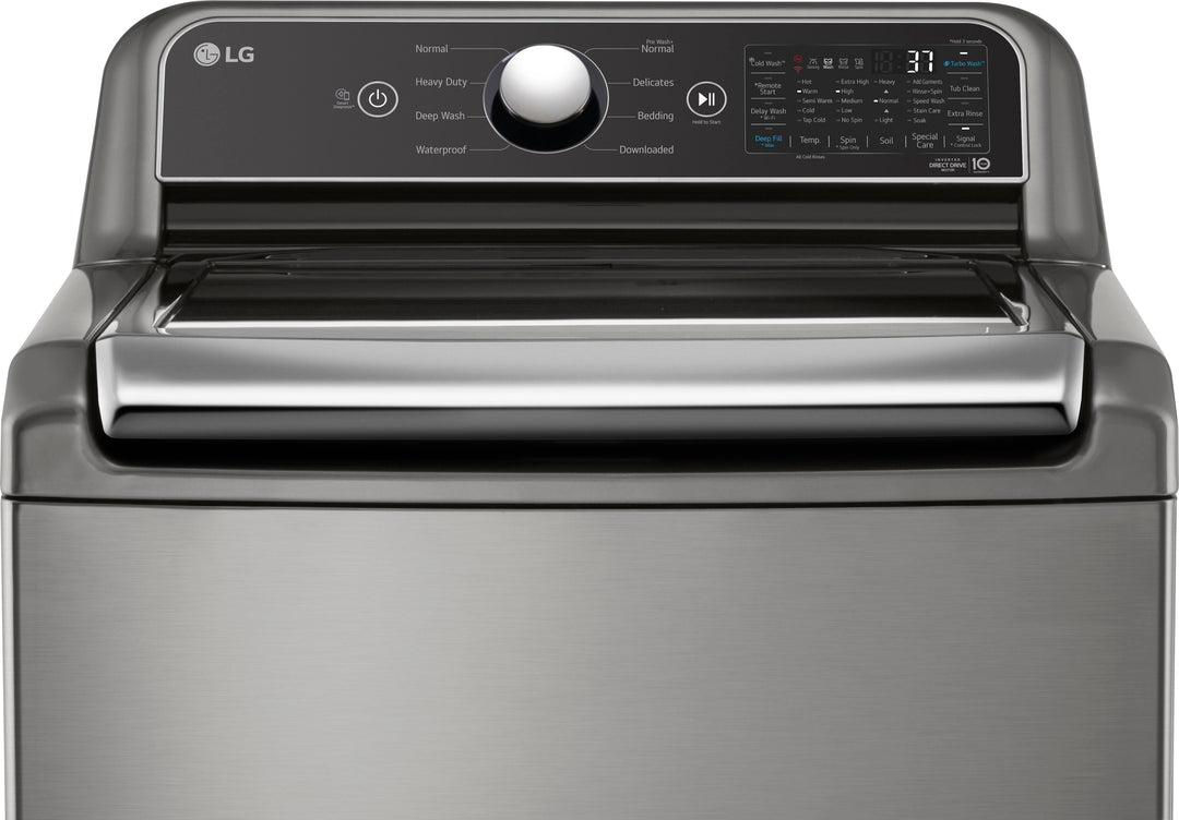 LG - 5.3 Cu. Ft. High-Efficiency Smart Top Load Washer with 4-Way Agitator and TurboWash3D - Graphite steel_5