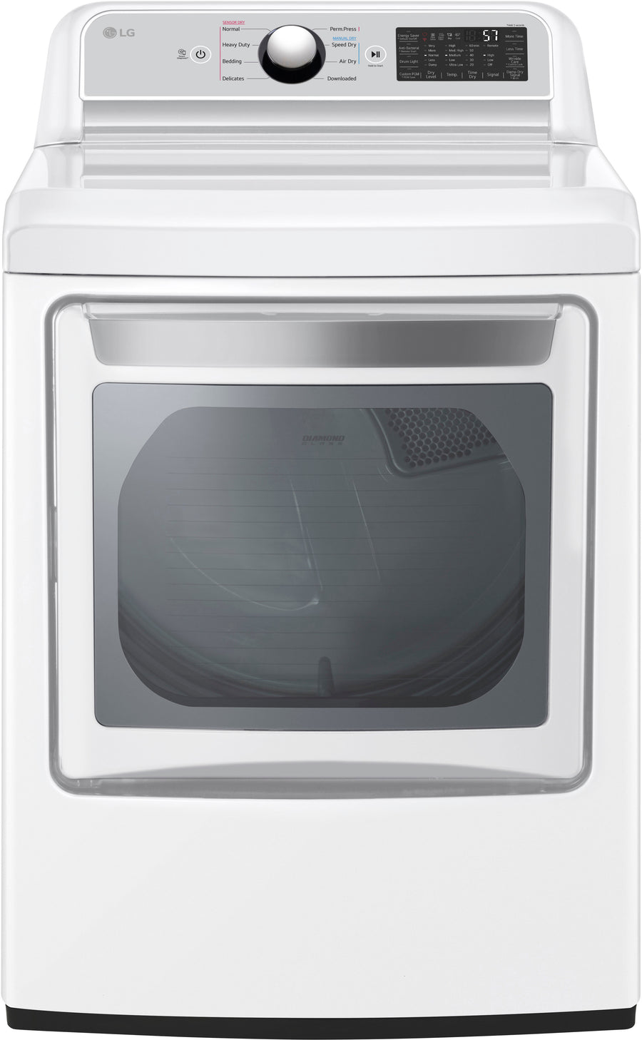 LG - 7.3 Cu. Ft. Smart Electric Dryer with EasyLoad Door - White_0