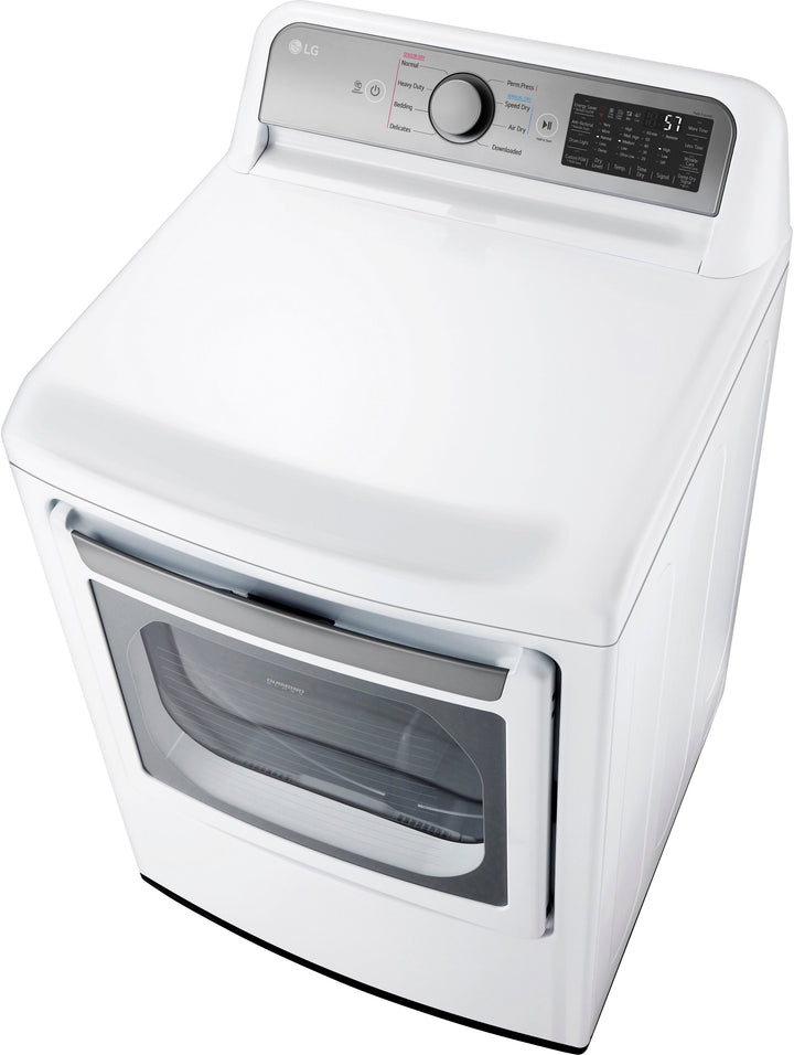 LG - 7.3 Cu. Ft. Smart Electric Dryer with EasyLoad Door - White_4