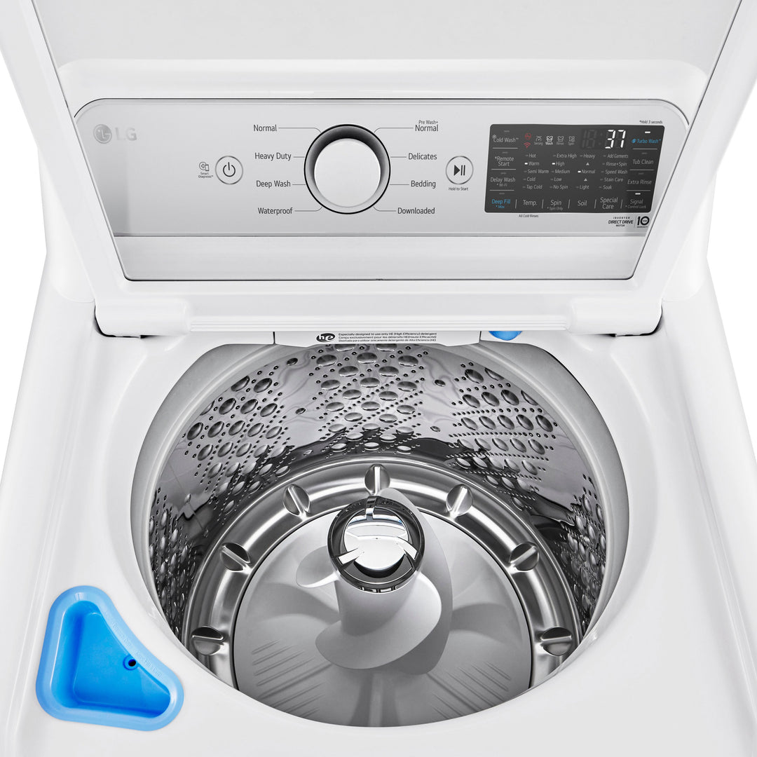 LG - 5.3 Cu. Ft. High-Efficiency Smart Top Load Washer with 4-Way Agitator and TurboWash3D - White_5