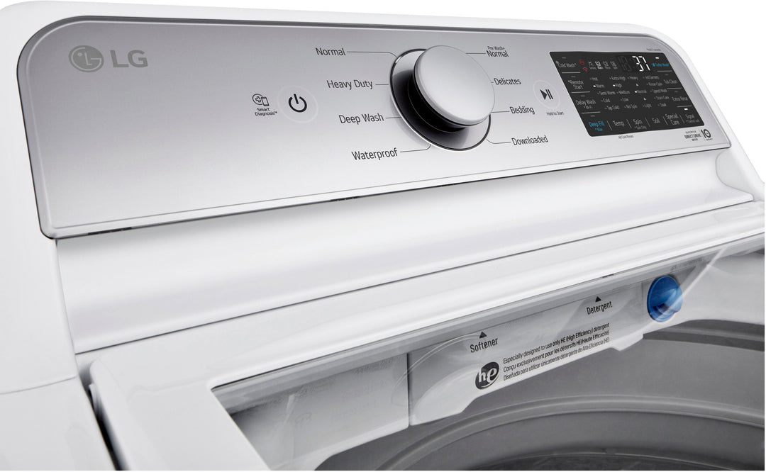 LG - 5.3 Cu. Ft. High-Efficiency Smart Top Load Washer with 4-Way Agitator and TurboWash3D - White_3