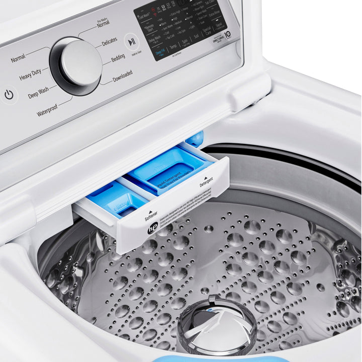 LG - 5.3 Cu. Ft. High-Efficiency Smart Top Load Washer with 4-Way Agitator and TurboWash3D - White_16