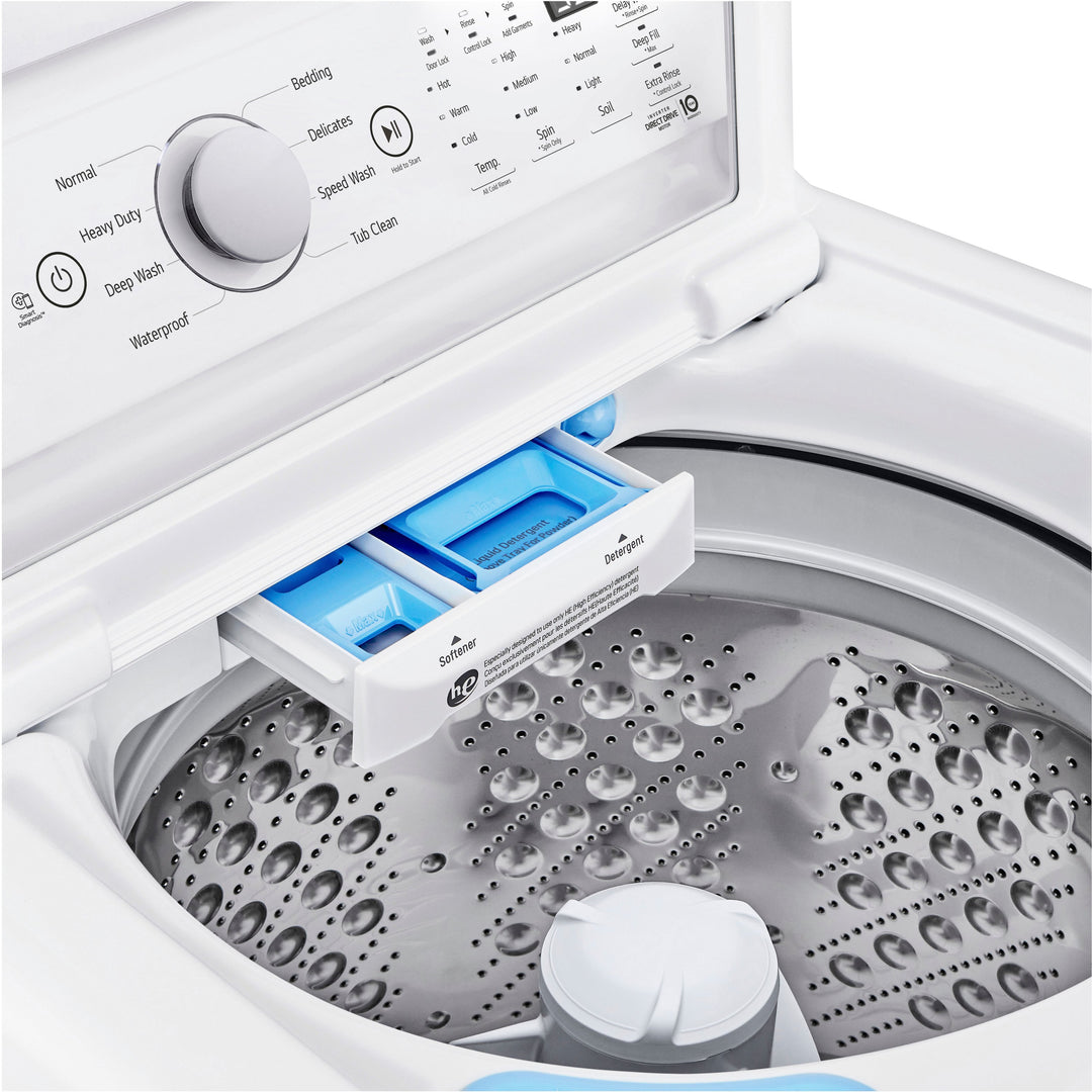 LG - 4.8 Cu. Ft. High-Efficiency Smart Top Load Washer with 4 Way Agitator and TurboDrum - White_5