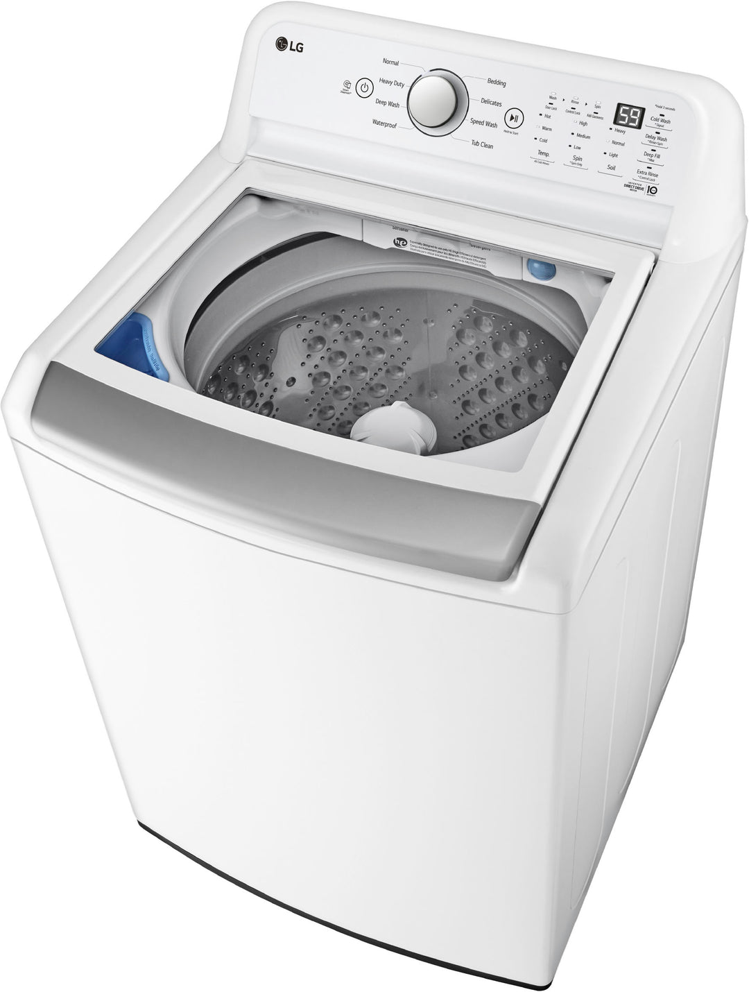 LG - 4.8 Cu. Ft. High-Efficiency Smart Top Load Washer with 4 Way Agitator and TurboDrum - White_2