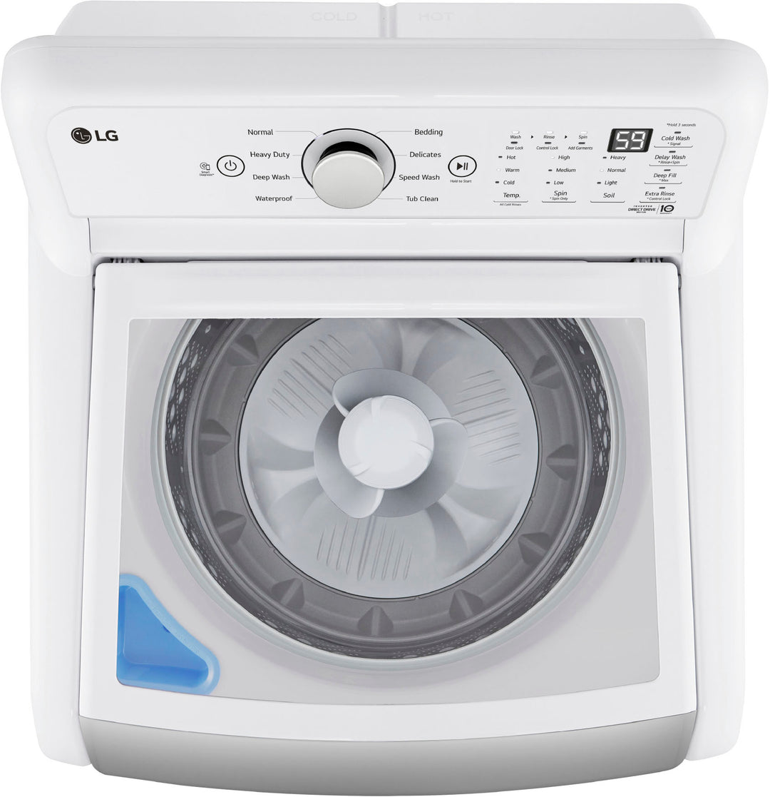 LG - 4.8 Cu. Ft. High-Efficiency Smart Top Load Washer with 4 Way Agitator and TurboDrum - White_16