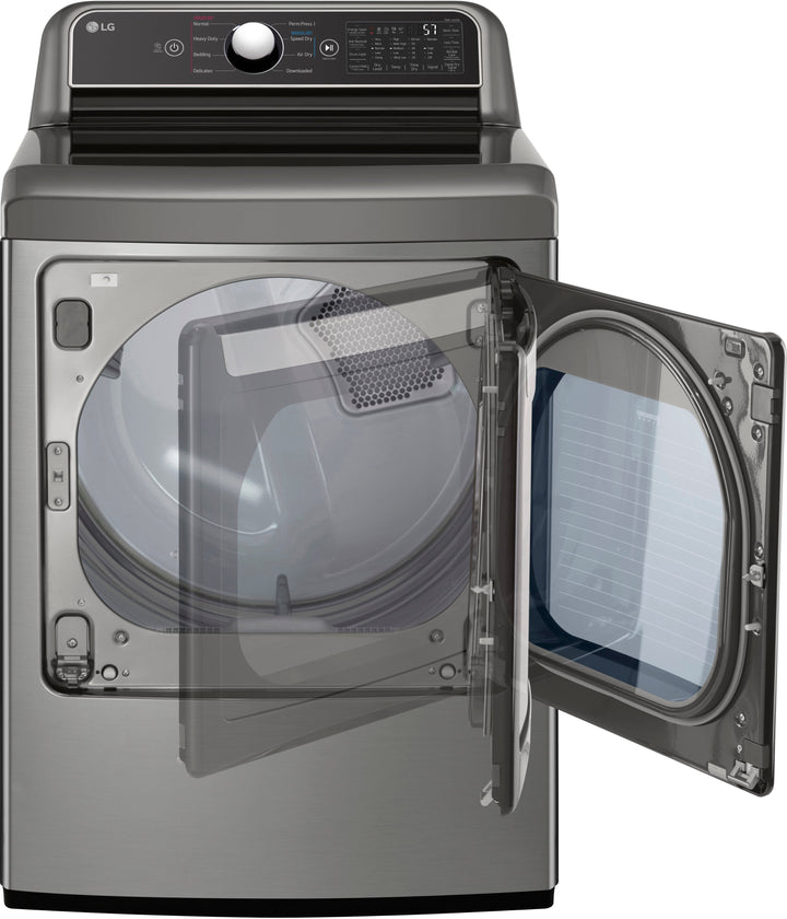 LG - 7.3 Cu. Ft. Smart Electric Dryer with EasyLoad Door - Graphite steel_8