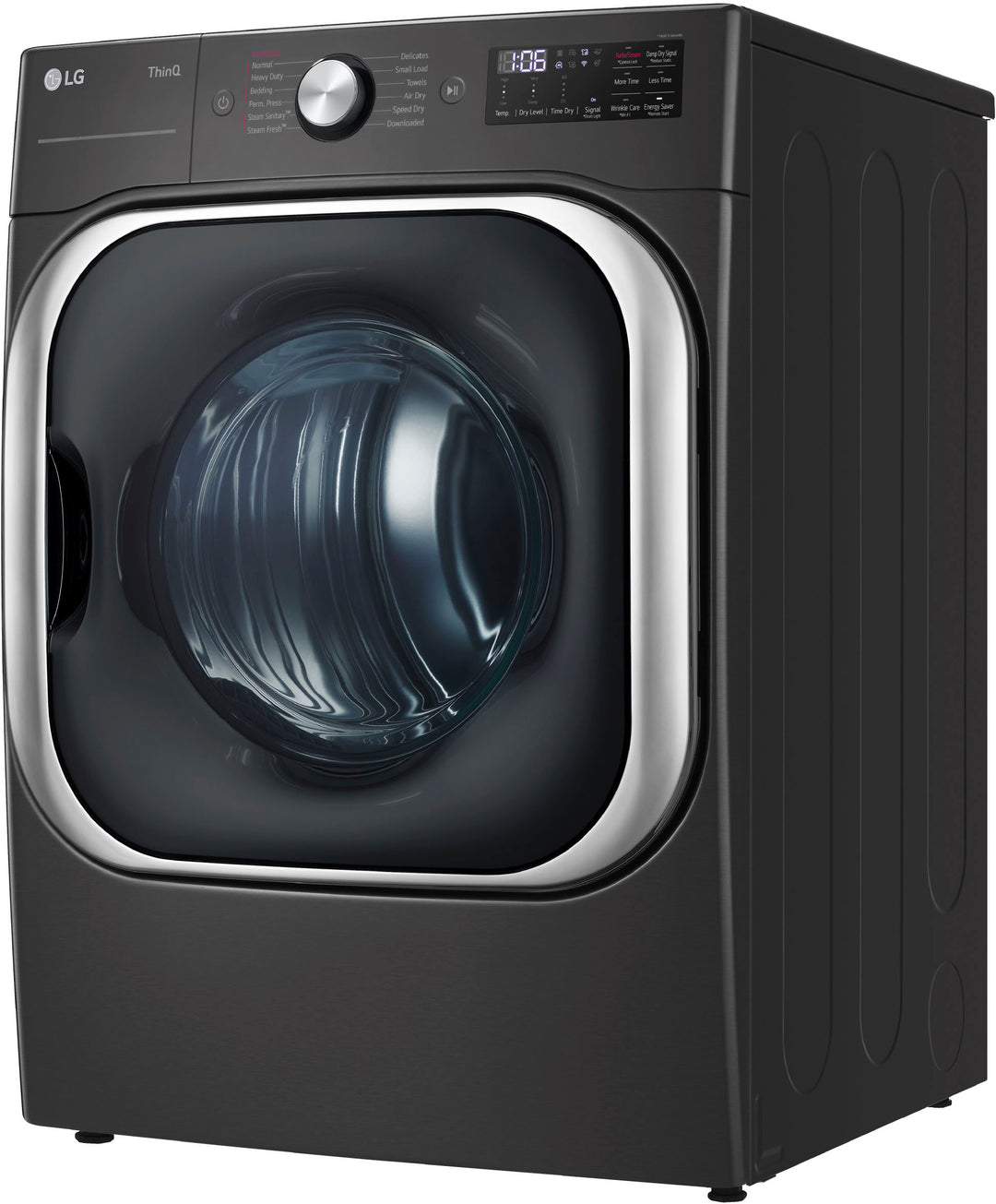 LG - 9.0 Cu. Ft. Stackable Smart Electric Dryer with Steam and Built-In Intelligence - Black steel_5